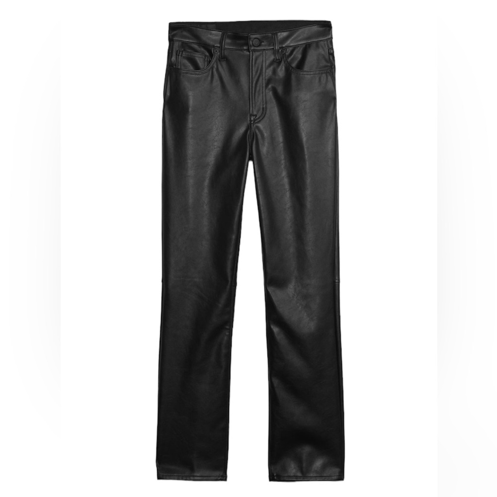 Gap Black Vintage Slim High Rise Faux Leather Pants Womens Size 28 Tall (6 Tall)